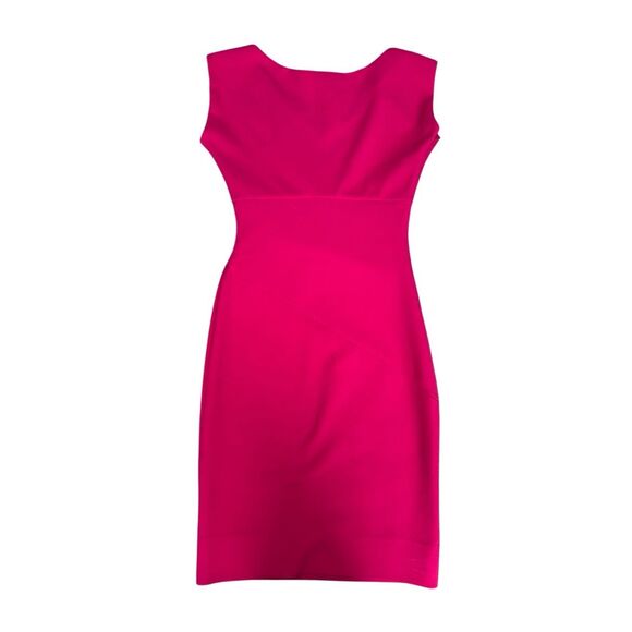 Diane von Furstenberg Bevin Sleeveless V-Neck Sheath Dress Pink Ruched Size 2 - Picture 3 of 11